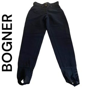 BOGNER VINTAGE SKI SNOWBOARD PANTS WOMEN’S HIGH WAIST BLACK STIRRUPS SIZE 10